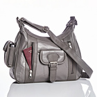 Sac en cuir "Patchwork", gris