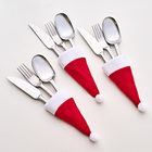 Lots de 6 porte-couverts "Bonnet de Noël"