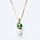 Collier "Perles", vert/blanc