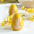 Œuf lapin décor en céramique, jaune