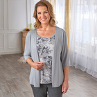 Cardigan et T-shirt à paillettes 2 en 1