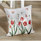 Housse de coussin à motif tulipes, 40 x 40 cm