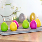 Lot de 6 bougies en forme d'œuf de Pâques, 5 cm