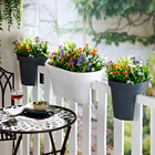 Bac à fleurs pour balcon, blanc, 58 x 28,5x24 cm