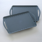 Lot de 2 plateaux antidérapants, gris + noir