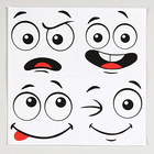 Lot de 4 autocollants pour poubelle Visages