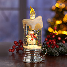 Bougies LED à paillettes "Bonhomme de neige"