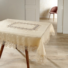 Nappe avec bord en dentelle 130x160cm, crème Schäfer