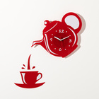 Horloge murale "Pause café", rouge