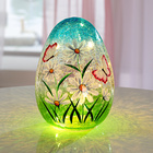 Boule en verre LED "Marguerites"