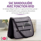 Sac bandoulière avec fonction RFID, prune