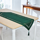 Chemin de table "Feuilles" 40 x 120 cm Eldo, vert foncé