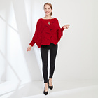 Pull-cape, rouge foncé