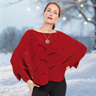 Pull-cape, rouge foncé