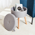 Tabouret avec rangement Eldo, gris clair