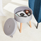 Tabouret avec rangement Eldo, gris clair