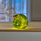 Boule en verre LED "Flocons de neige" vert Eldo