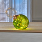 Boule en verre LED "Flocons de neige" vert Eldo