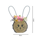 Lot de 3 décorations en bois "Têtes de lapins" Eldo