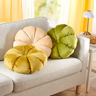 Coussin en velours "Citrouille" Eldo, jaune