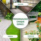 Lot de 8 dalles de jardin clipsables Gainsborough