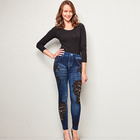 Jegging slim "Léopard" bleu Amélie di Santi