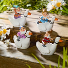 Figurines décoratives Nain de jardin "Course de canards", lot de 4 Gainsborough
