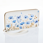 Porte-monnaie long  "Fleurs bleues" RFID