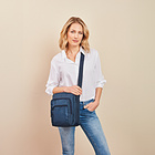 Sac bandoulière  "Lina" RFID, bleu marine
