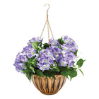 Suspension jardinière "Hortensias", bleu-rose