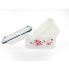 Lot de 3 boîtes de conservation à motif floral