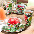 Lot de 2 assiettes "Caraïbes" Basilico