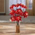 Lot de 2 branches de poinsettias LED, rouge
