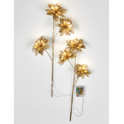 Lot de 2 branches de poinsettias LED, coloris or