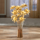 Lot de 2 branches de poinsettias LED, coloris or