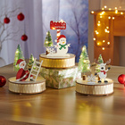 Décoration en bois LED "Bonhomme de neige"