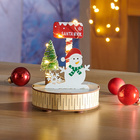 Décoration en bois LED "Bonhomme de neige"