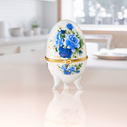 Œuf décoratif "Fleurs bleues"