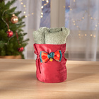 Ensemble 3 pièces : pochette cadeau avec serviettes invités, rouge