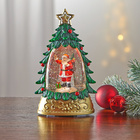 Boule à neige Sapin et Père Noel, vert