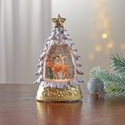 Boule à neige Eldo,  Sapin et renne, blanc