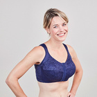 Soutien-gorge sans armatures avec ouverture devant - bonnets D, bleu foncé