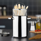 Marmite à pâtes & asperges en acier inoxydable avec couvercle en verre HI