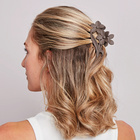 Barrettes "fleurs" noir-beige-taupe lot de 3