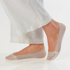 Chaussettes en dentelle noir + blanc + beige 3 paires