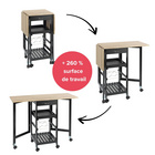 Chariot de cuisine avec plateau & fonction pliante WENKO