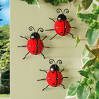 Lot de 3 coccinelles décoratives
