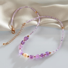 Collier d'améthyste avec perle d'eau douce