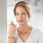 Bracelet d'améthyste avec perle d'eau douce