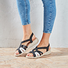 Sandales tricolores "Sunny", noir/blanc/gris